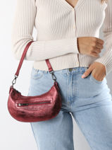 Schoudertas Nine Leder Milano Rood nine NI24061-vue-porte