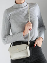 Cross Body Tas Luna Leder Hexagona Zilver luna 6820083-vue-porte