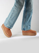Boots Classic Mini Platform Uit Leder Ugg Bruin women 1134991-vue-porte