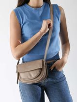 Cross Body Tas Soft Selma Leder Lancaster Beige soft selma 1-vue-porte