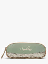 Pennenzak Kinderen 2 Compartimenten Cameleon Groen vintage fantasy TROU