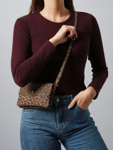 Cross Body Tas Velvet Leopardo Milano Bruin velvet leopardo VL23067-vue-porte