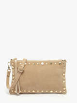 Cross Body Tas Velvet Leder Milano Beige velvet VE24111O