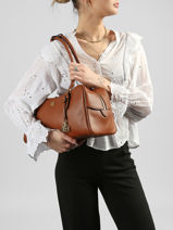 Schoudertas Dryden Leder Lauren ralph lauren Bruin dryden 31P06068-vue-porte