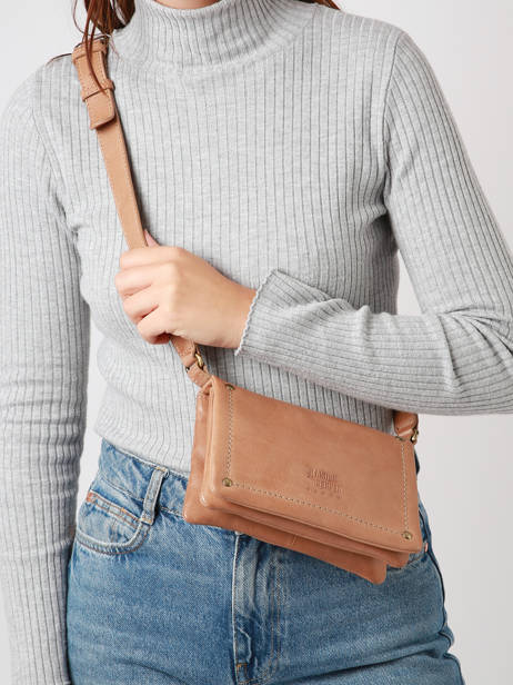 Cross Body Tas Boston Leder Basilic pepper Beige boston BBOS03 ander zicht 1