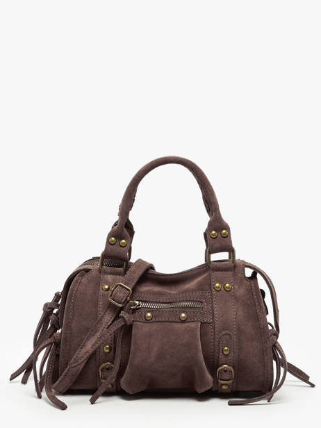 Cross Body Tas Velvet Leder Milano Bruin velvet VE24093
