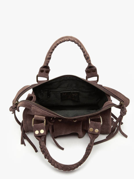 Cross Body Tas Velvet Leder Milano Bruin velvet VE24093 ander zicht 3