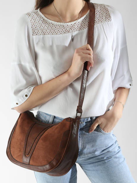 Cross Body Tas Winter Velvet Miniprix Bruin wt velvet 3663 ander zicht 1