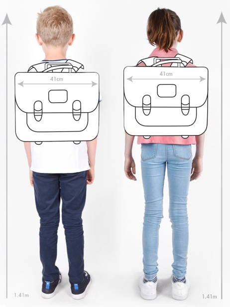 Boekentas Op Wieltjes Kind 3 Compartimenten Cameleon Blauw actual CR41 ander zicht 1