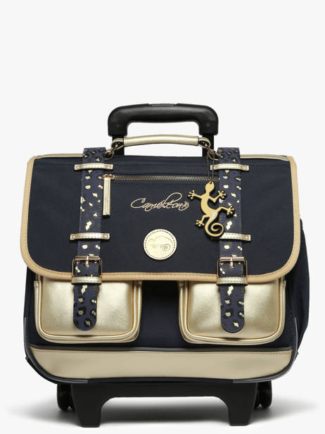 Boekentas Op Wieltjes Kinderen 2 Compartimenten Cameleon Blauw vintage fantasy CR38