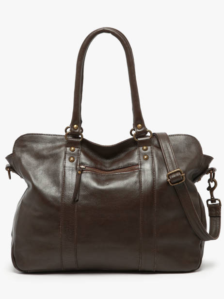 Schoudertas A4 Formaat Cow Leder Basilic pepper Bruin cow BCOW78 ander zicht 4