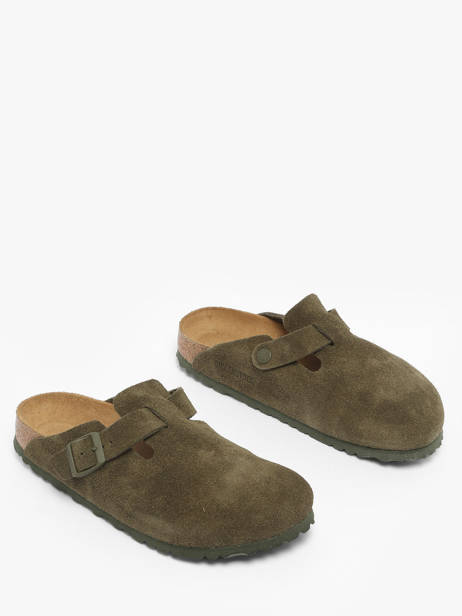 Slippers Boston Uit Leder Birkenstock Groen accessoires 1024714 ander zicht 1