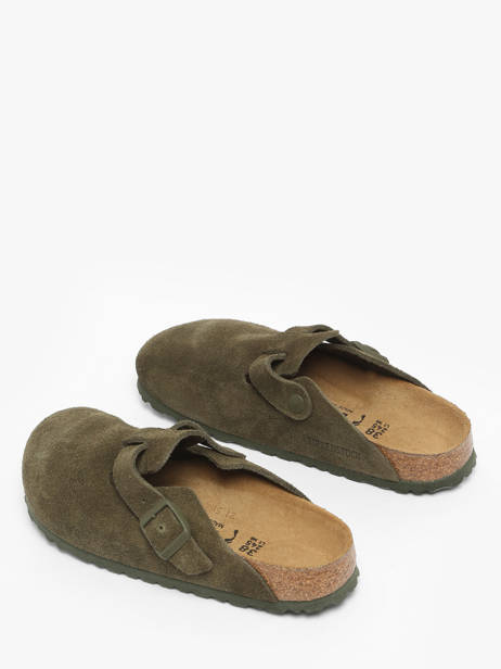 Slippers Boston Uit Leder Birkenstock Groen accessoires 1024714 ander zicht 2