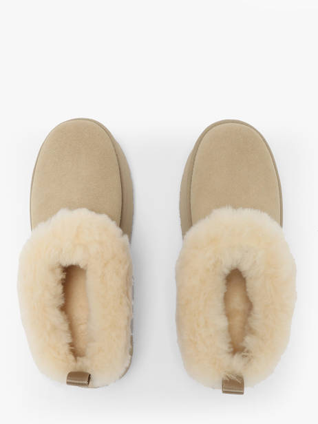 Enkellaarsjes Met Platformzool Uit Leder Ugg Beige accessoires 1171393 ander zicht 3
