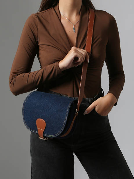 Cross Body Tas Le Bohémien Denim Brut Paul marius Blauw denim brut BOHEMDEB ander zicht 1