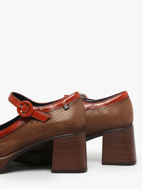 Derby Veterschoenen Met Hak Cristel Uit Leder Dorking Bruin women D9154 ander zicht 2