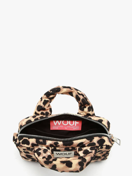 Cross Body Tas Feline Gerecycleerd Polyester Wouf Bruin feline BM250020 ander zicht 3