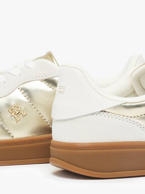 Sneakers Uit Leder Tommy hilfiger Goud women 90260HT ander zicht 2
