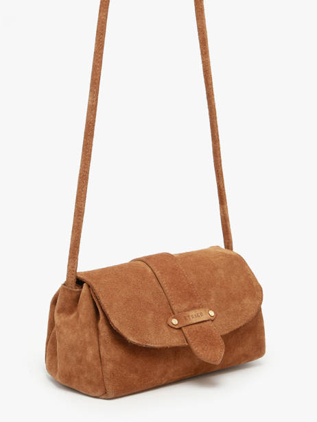 Cross Body Tas M Agnes Rundsleer Met Suède Finish Etrier Bruin agnes EAGV205M ander zicht 5