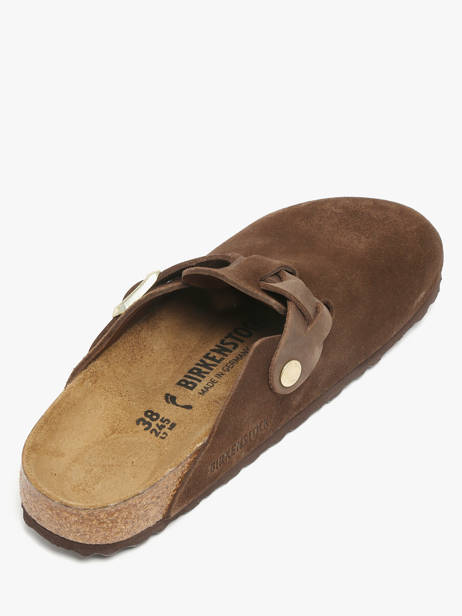 Slippers Uit Leder Birkenstock Bruin women 1031716 ander zicht 2
