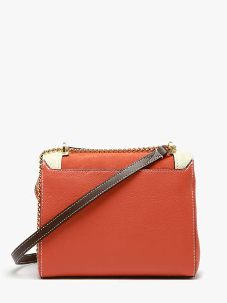 Cross Body Tas Ninon Color Block Leder Lancel Oranje ninon A13370 ander zicht 4