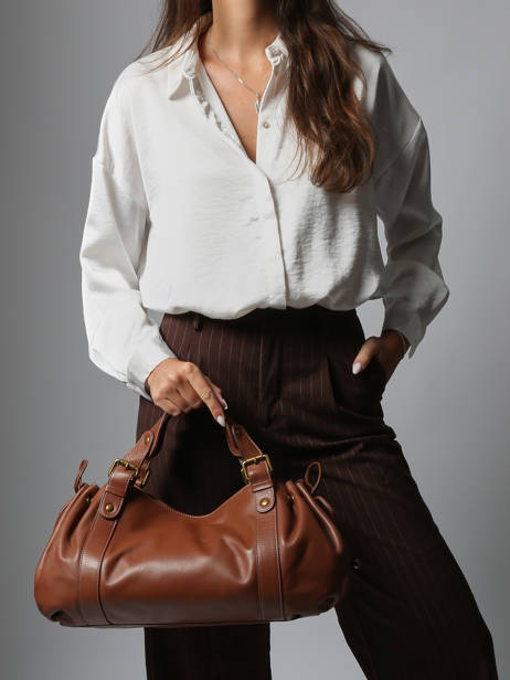 Schoudertas Icone Leder Gerard darel Bruin icone DDS01410 ander zicht 1