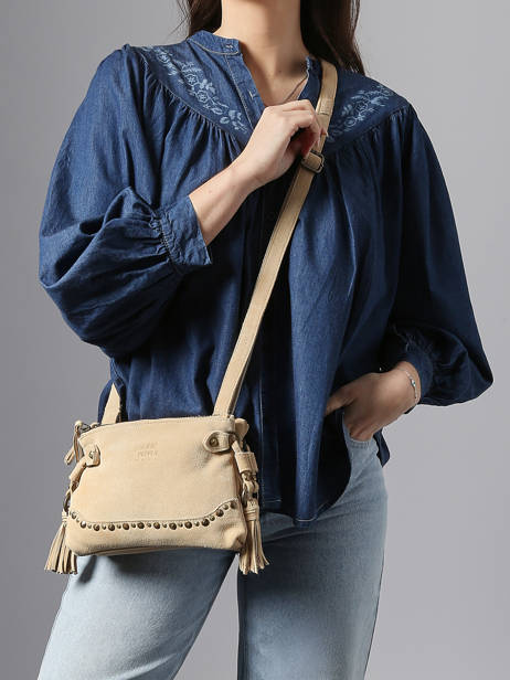 Cross Body Tas Houston Leder Basilic pepper Beige houston BHOU82 ander zicht 1