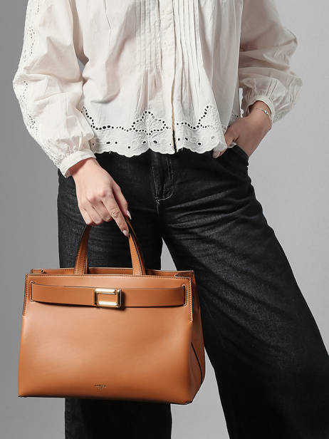 Handtas M Angèle Leder Lancel Bruin angele A14017 ander zicht 1