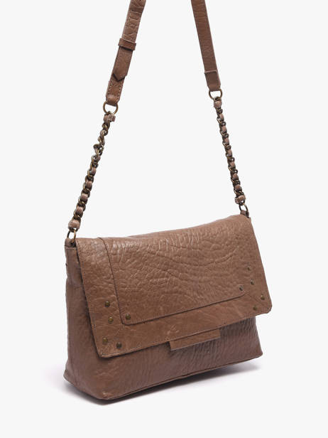 Cross Body Tas Felizia Leder Pieces Bruin felizia 17116819 ander zicht 2