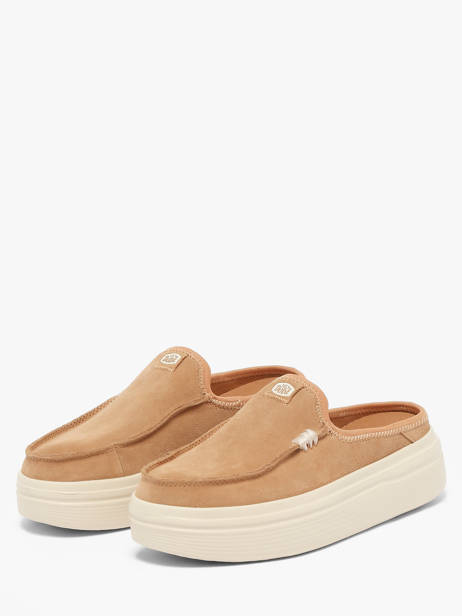 Slippers Uit Leder Hey dude Bruin women 41272 ander zicht 1