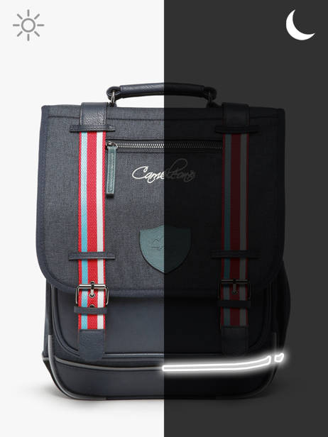 Rugzak 2 Compartimenten Cameleon Blauw vintage urban PBVBSD39 ander zicht 6