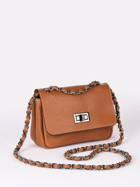 Cross Body Tas Caviar Leder Milano Bruin caviar CA21122 ander zicht 2