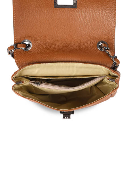 Cross Body Tas Caviar Leder Milano Bruin caviar CA21122 ander zicht 3