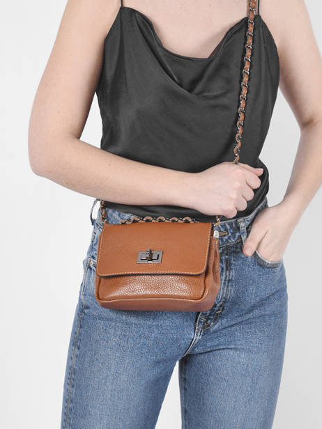 Cross Body Tas Caviar Leder Milano Bruin caviar CA21122 ander zicht 1